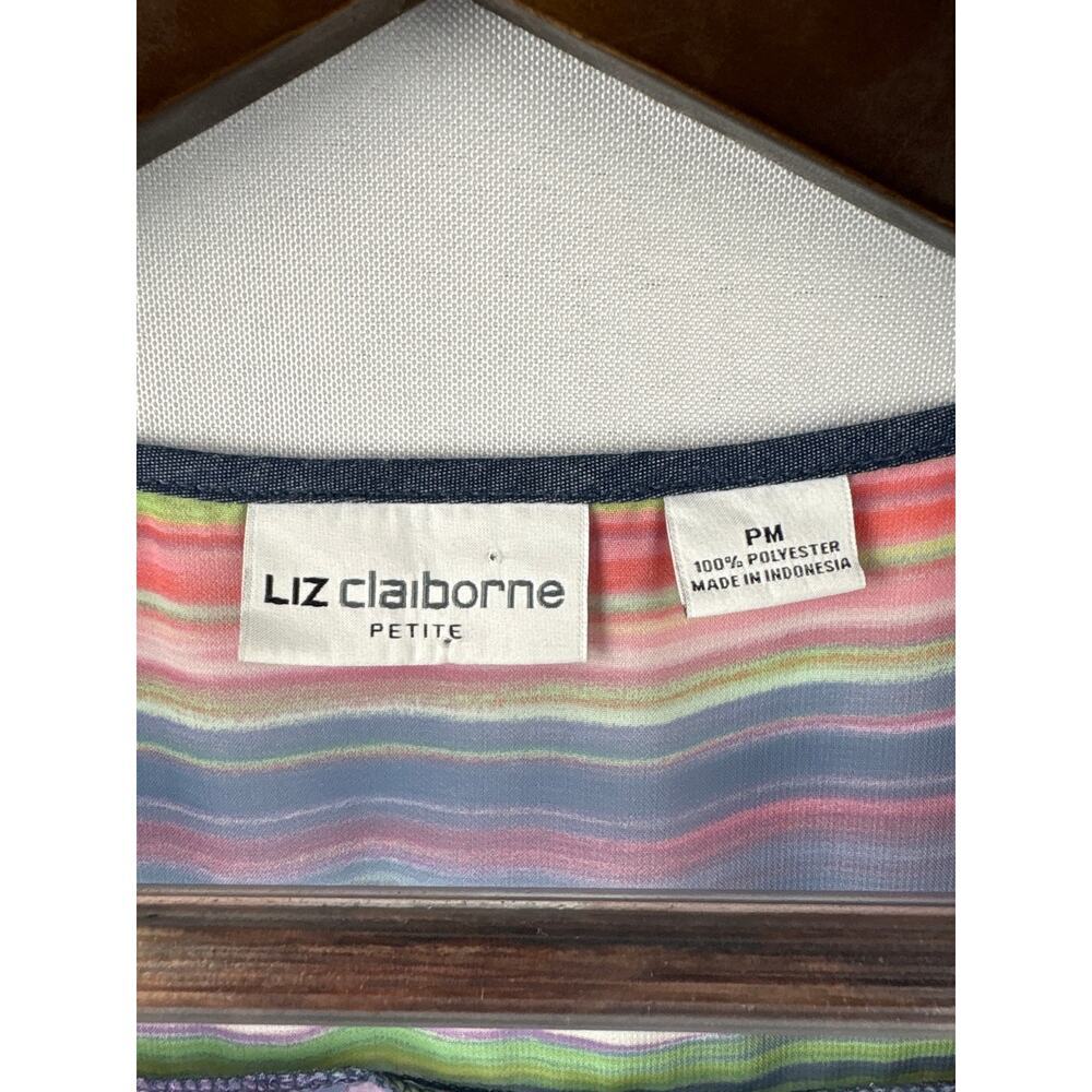 Women’s Liz Claiborne Size PM Multicolored Sleeveless Blouse - Picture 4 of 4